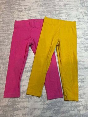 Mini Boden Pink and Yellow Leggings 2 Pack 2-3Y